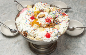 Large ice cream sundae